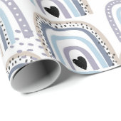 Boho Blue Baby Boy Rainbow Baby Shooting Baby Gesc Geschenkpapier (Rolleneckpunkt)