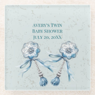 Boho Blue Baby Rattle Glasuntersetzer