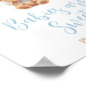 Boho Blue Balloon Bear Baby Babies sind süß Poster (Ecke)