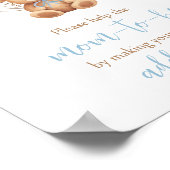 Boho Blue Balloon Bear Envelope Station Poster (Ecke)