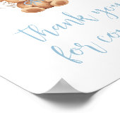 Boho Blue Balloon Bear Vielen Dank für Ihr Kommen Poster (Ecke)