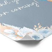 Boho Blue Bar Balloon Danke für Ihren Besuch Poster (Ecke)