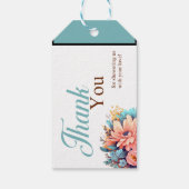 Boho Blue Bear Baby Dusche Geschenkanhänger (Rückseite)