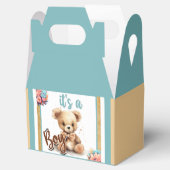 Boho Blue Bear Baby Dusche Geschenkschachtel (Geöffnet)