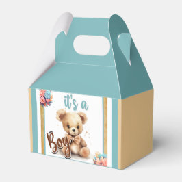 Boho Blue Bear Baby Dusche Geschenkschachtel