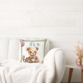 Boho Blue Bear Baby Dusche Kissen