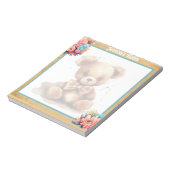 Boho Blue Bear Baby Dusche Notizblock (Rotiert)