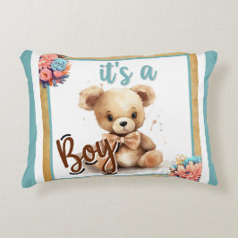 Boho Blue Bear Baby Duschkopf Kissen