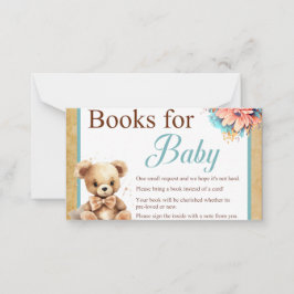 Boho Blue Bear Baby Showbücher für Baby Mitteilungskarte