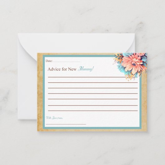 Boho Blue Bear Baby Shower Ratschläge für Mommy Ca Mitteilungskarte (Vorderseite)