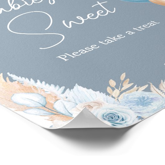 Boho Blue Bear Balloon Babies sind süß Poster (Ecke)