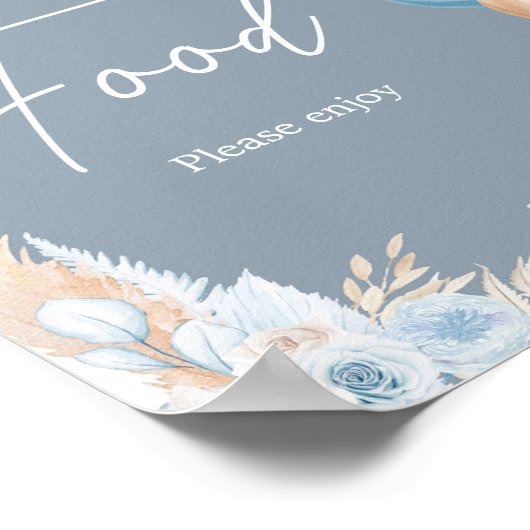 Boho Blue Bear Balloon Baby Showküche Poster (Ecke)