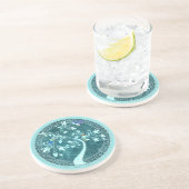 Boho Blue Birds Tree Beverage Coaster Getränkeuntersetzer (Seite)