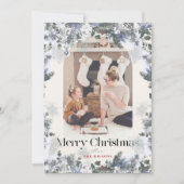 Boho Blue Botanical Arch 4 Foto Weihnachten (Vorderseite)