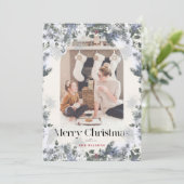 Boho Blue Botanical Arch 4 Foto Weihnachten (Stehend Vorderseite)