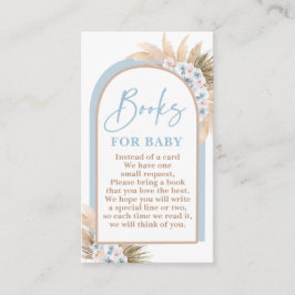 Boho Blue Boy Pampas Grass Books for Baby Card Begleitkarte