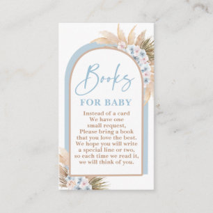 Boho Blue Boy Pampas Grass Books for Baby Card Begleitkarte