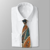 Boho Blue Brown Combo Eclectic Style Neck Tie Krawatte (Gebunden)