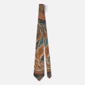 Boho Blue Brown Combo Eclectic Style Neck Tie Krawatte (Vorderseite)
