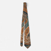 Boho Blue Brown Combo Eclectic Style Neck Tie Krawatte (Rückseite)