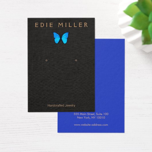 Boho Blue Butterfly Earring Display Card (Schreibtisch)