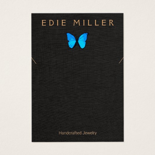 Boho Blue Butterfly Necklace Bracelet Display Card (Vorderseite)