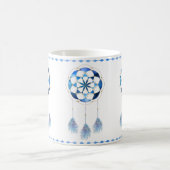 Boho Blue Celestial Sky Mandala Chic Dreamcatcher Kaffeetasse (Mittel)