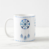 Boho Blue Celestial Sky Mandala Chic Dreamcatcher Kaffeetasse (Links)