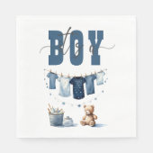 Boho Blue Clothesline Sweet It a Boy Baby Dusche Serviette (Vorderseite)