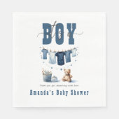 Boho Blue Clothesline Sweet It a Boy Baby Dusche Serviette (Vorderseite)