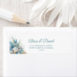 Boho Blue Coastal Beach Muschel Rücksendeadresse