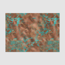Boho Blue Copper Patina Seidenpapier