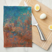 Boho Blue Copper Rustic Geschirrtuch (Viertel Falte)