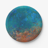 Boho Blue Copper Rustic Pappteller (Vorderseite)