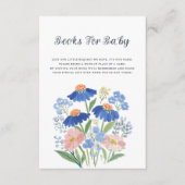Boho Blue Cornflower Meadow Books for Baby Shower Begleitkarte (Vorderseite)