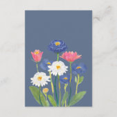 Boho Blue Cornflower Meadow Books for Baby Shower Begleitkarte (Rückseite)