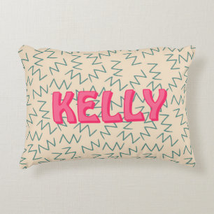 Boho Blue Cream Pink Zig Zag Ikat Inspiriert Muste Dekokissen