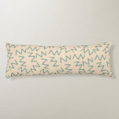 Boho Blue Cream Zig Zag Stylish Seitenschläferkissen (Rückseite)