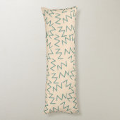 Boho Blue Cream Zig Zag Stylish Seitenschläferkissen (Rückseite (Vertikal))