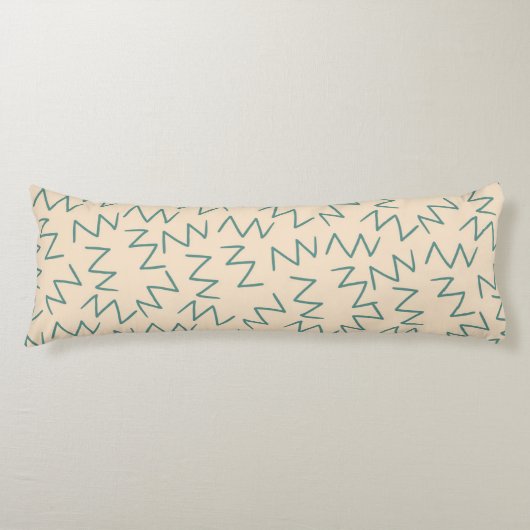 Boho Blue Cream Zig Zag Stylish Seitenschläferkissen (Vorderseite)