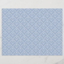 Boho Blue Delicate Muscheln Scrapbook Paper