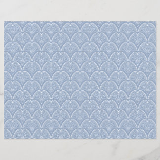 Boho Blue Delicate Muscheln Scrapbook Paper