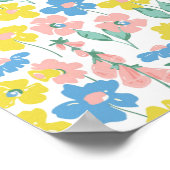 Boho Blue Ditsy Floral Custom Baby Dusche Willkomm Poster (Ecke)