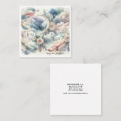 Boho Blue Dreamcatcher Psychische Leselogame Quadratische Visitenkarte (Vorne/Hinten)