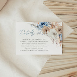 Boho Blue: Dusty Blue Bohemisch Wedding Details Begleitkarte