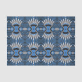 Boho Blue Feather Graphic Pattern Seidenpapier (Vorderseite)