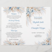 Boho Blue Floral and Ivory Rose Pampas (Vorderseite)