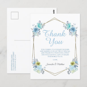 Boho Blue Floral Es ist eine Baby-Dusche Vielen Da Postkarte