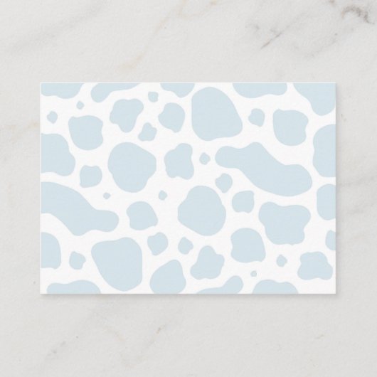 Boho Blue Floral Highland Kuh Diaper Raffle Begleitkarte (Rückseite)