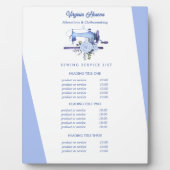 Boho Blue Floral Nähmaschine Seamstress Preis Fotoplatte (Vorderseite)